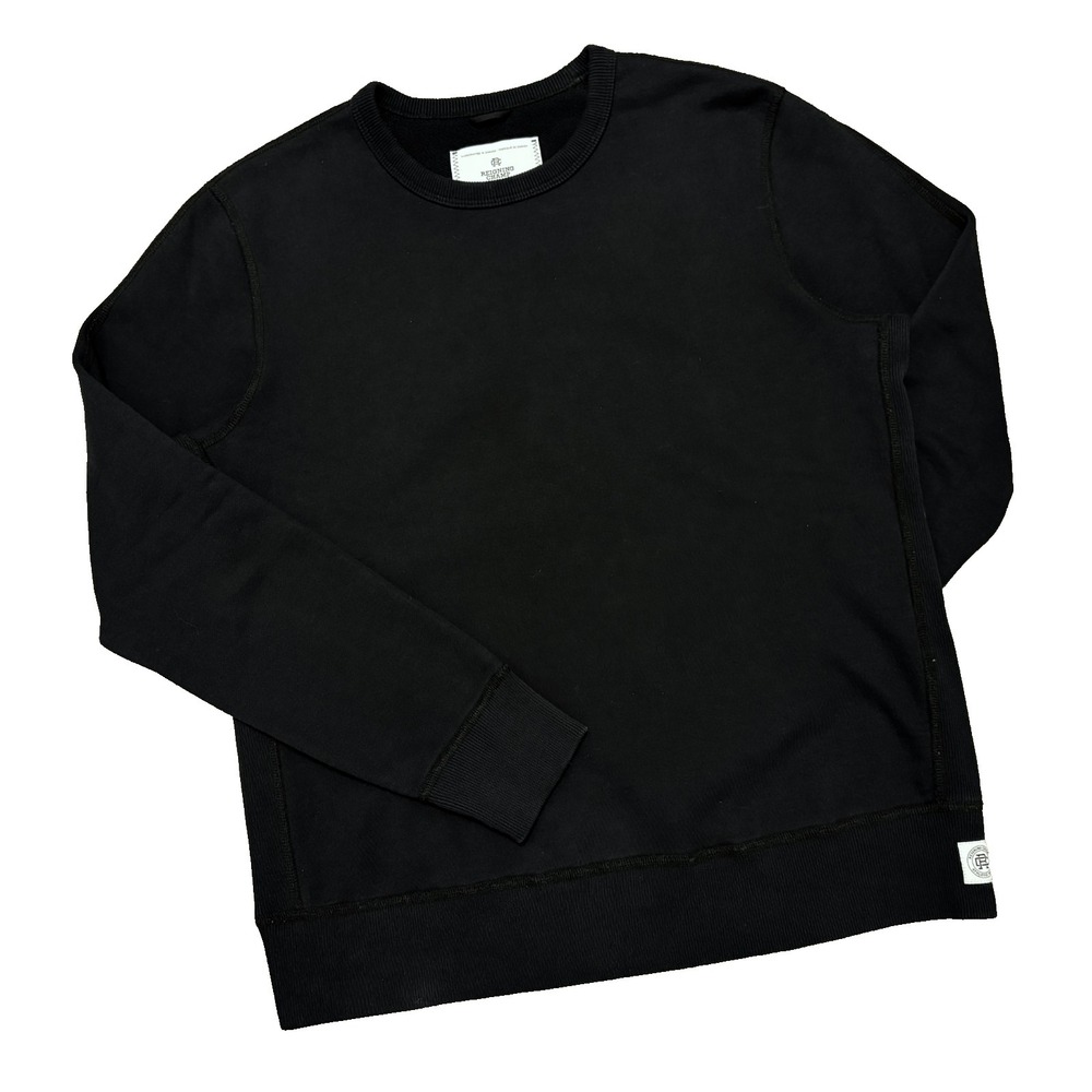 Reigning Champ Sweatshirt Crewneck Pullover Terry Slim Fit Black Mens Medium (M)